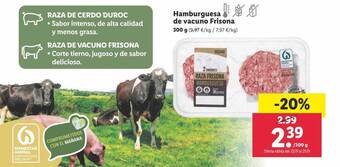Lidl Hamburguesa de vacuno frisona oferta