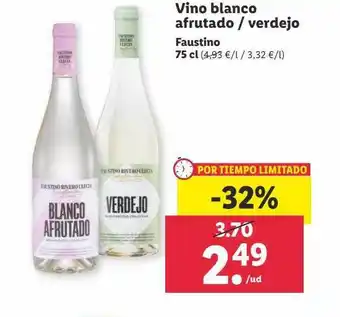 Lidl Vino blanco afrutado verdejo faustino oferta