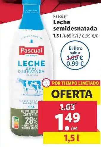 Lidl Pascual leche semiedesnatada oferta