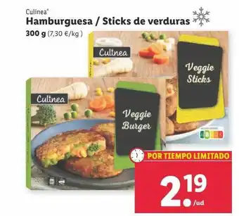Culinea hamburguesa sticks de verduras