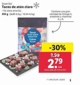 Lidl Ocean sea tacos de atún claro oferta