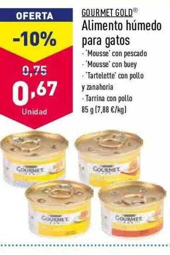 ALDI Gourmet gold alimento húmedo para gatos oferta