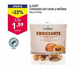 ALDI El horno croissants con cacao y avellana oferta