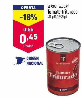 ALDI El cultivador tomate triturado oferta