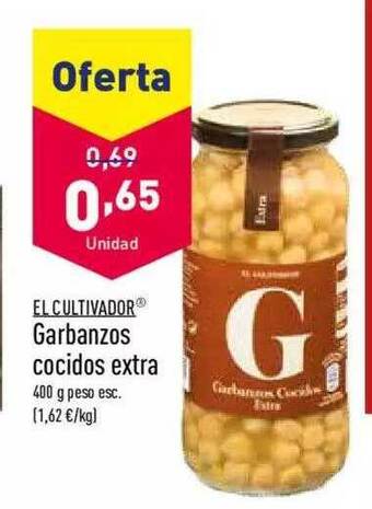 ALDI El cultivador garbanzos cocidos extra oferta