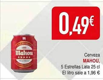 Masymas Cerveza mahou 5 estrellas oferta