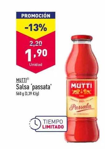 ALDI Mutti salsa 'passata' oferta