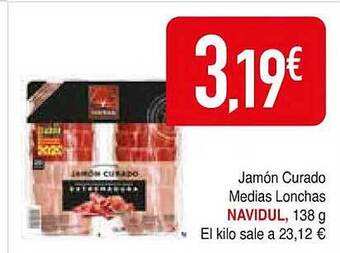 Masymas Jamón curado medias lonchas navidul oferta