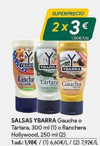 Masymas Salsas ybarra gaucha o tártara o ranchera hollywood oferta