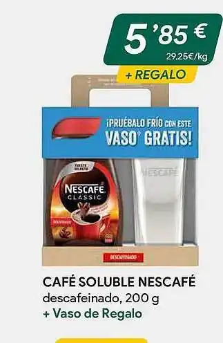 Masymas Café soluble nescafé descafeinado + vaso de regalo oferta