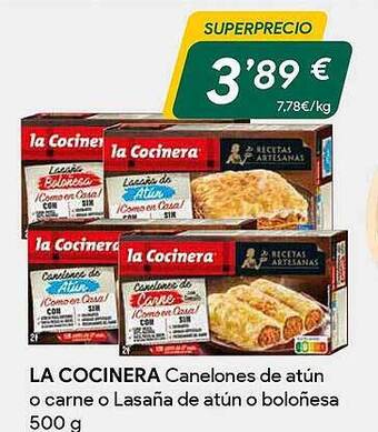 Masymas La cocinera canelones de atún o carne o lasaña de atún o boloñesa oferta