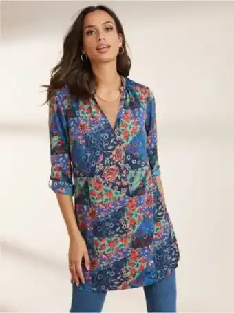 Venca Blusa larga estampada manga regulable oferta