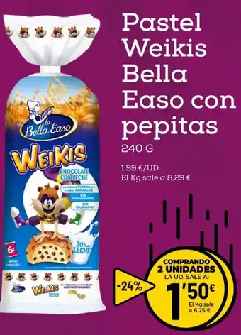 AhorraMas Bella Easo Pastel Weikis con pepitas 240 g oferta