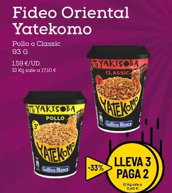 AhorraMas Yatekomo Fideo Oriental 93 g oferta