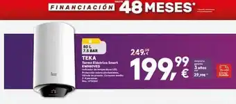 Worten Financiación 48 meses 80 l 7.5 bar teka termo eléctrico smart ewhsoved indicador de temperatura led, protección sobrecale oferta