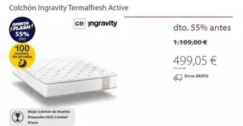 Colchón Exprés 100 noches de prueba colchón ingravity termalfresh active oferta flash ce ingravity 55% dto mejor colchón de muelles en oferta