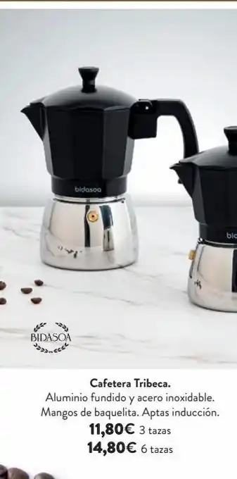 Rocasa Bidasoa bidasoa cafetera tribeca. aluminio fundido y acero inoxidable. mangos de baquelita. aptas inducción. 11,80€ 3 taz oferta