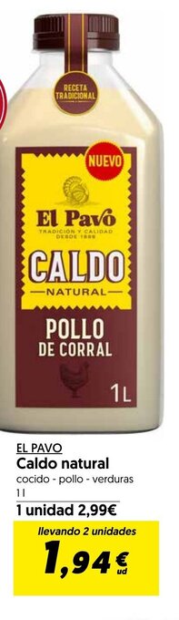 Hiper Usera El Pavo Caldo natural oferta