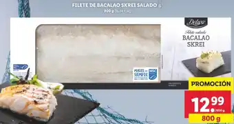 Lidl Deluxe Filete De Bacalao Skrei Salado 800 g oferta