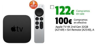 CeX Apple tv 4k 2nd gen 32gb (a2169) + siri remote (a2540), a oferta