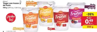 Lidl Milbona Yogur con trozos de fruta 500 g oferta