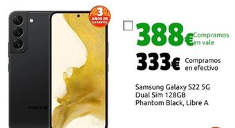 CeX Samsung galaxy s22 5g dual sim 128gb phantom black, libre a oferta
