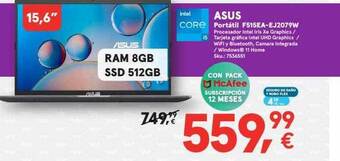 Worten Asus portátil f515ea-ej2079w oferta