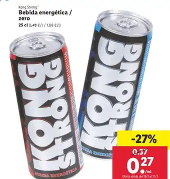 Lidl Kong Strong Bebida energética / xero 25 cl oferta