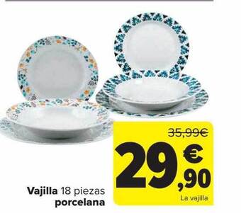 Carrefour Vajilla 18 piezas porcelana oferta