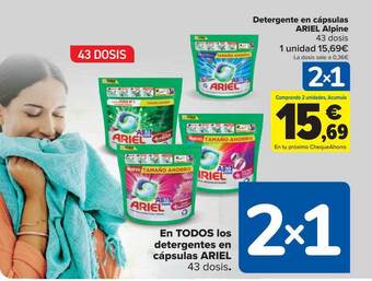 Carrefour Detergente en cápsulas ariel alpine oferta