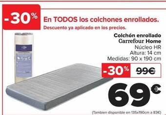 Carrefour Colchón enrollado carrefour home oferta