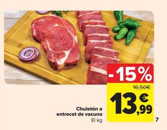 Carrefour Chuletón o entrecot de vacuno oferta