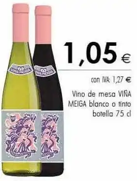Cash Ifa Vino de mesa viña meiga blanca o tinto botella oferta