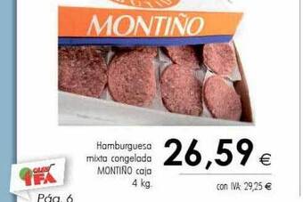 Cash Ifa Hamburguesa mixta congelada montiño caja oferta
