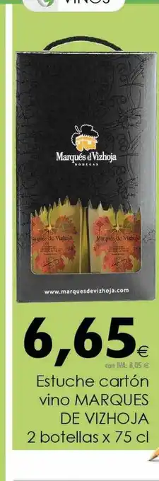 Cash Ifa Estuche cartón vino marques de vizhoja 2 botellas oferta