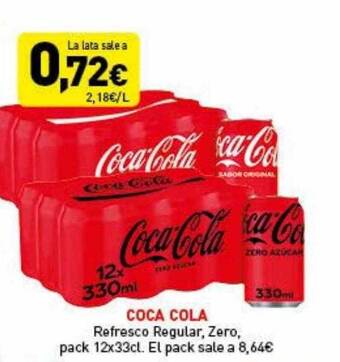 Hiperber Coca cola refresco regular zero oferta