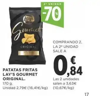 Supercor 2a unidad -70% patatas fritas lay's gourmet original oferta