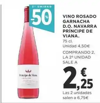 Supercor 2a unidad -50% vino rosado garnacha d.o. navarra príncipe de viana oferta