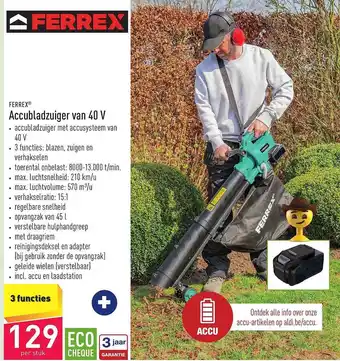 ALDI Ferrex accubladzuiger van 40v oferta