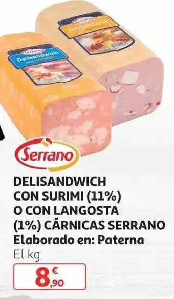 Alcampo Delisandwich con surimi (11%) o con langosta (1%) cárnicas serrano oferta