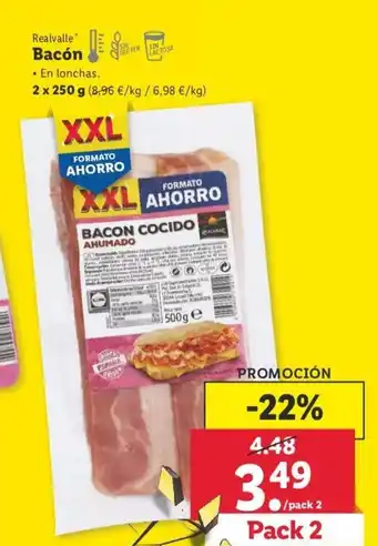 Lidl Realvalle Bacon 2 x 50 g oferta