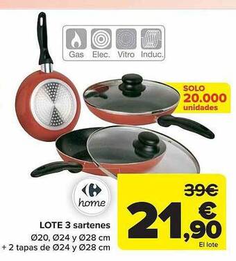 Carrefour Lote 3 sartenes oferta