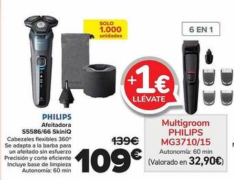 Carrefour Philips afeitadora s5586 66 skiniq oferta