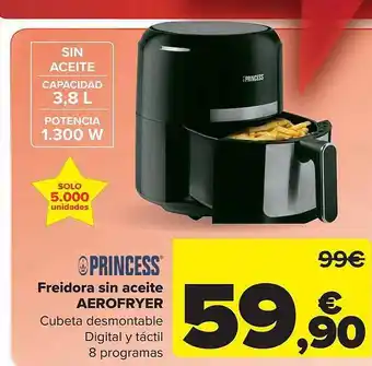 Carrefour Princess freidora sin acente aerofryer oferta