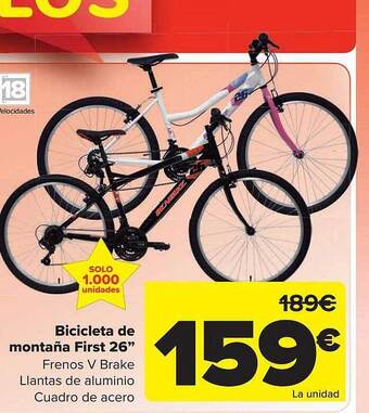 Carrefour Bicicleta de montaña first 26 oferta