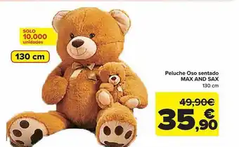 Carrefour Peluche oso sentado max and sax oferta