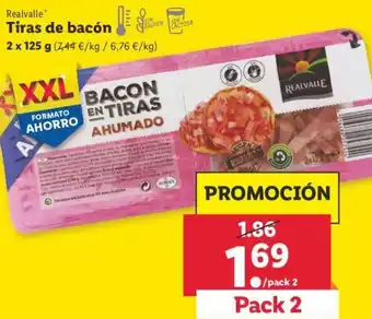 Lidl Realvalle Tiras de bacón 2 x 125 g oferta