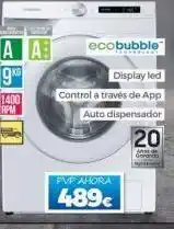 Electrocash A ab 1400 rpm ecobubble display led control a través de app auto dispensador pvf ahora 489€ 20 ande orando oferta