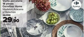 Carrefour Vajilla porcelana 18 piezas carrefour home oferta
