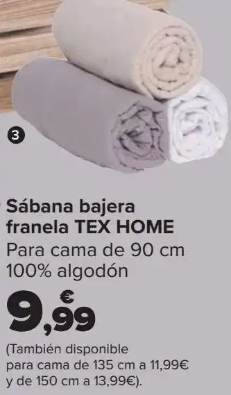Carrefour Sábana bajera franela tex home oferta